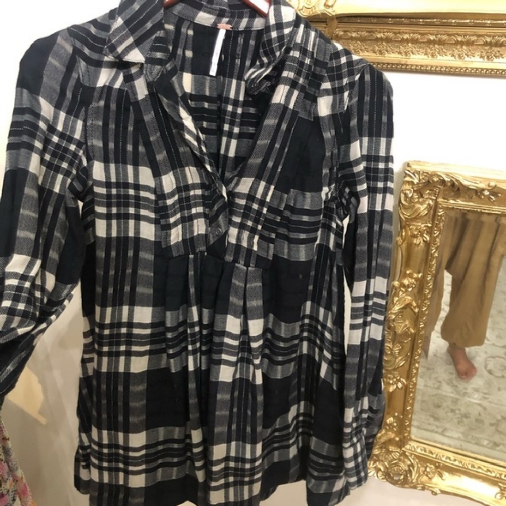 Free People plaid tunic